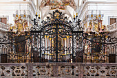 Amorbach, abbey church, wrought iron chancel grille