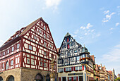 Rothenburg ob der Tauber, market square, Georgsbrunnen, meat and dance house, Hofbrunnengasse