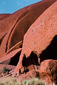 Felsformationen aus Sandstein, Uluru, Uluru-Kata Tjuta National Park, Northern Territory, Australien