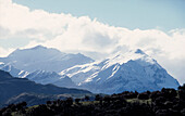 Snow covered mountains in Mount Aspiring National Park - New Zealand