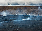 Lavasee füllendes Tal um den Vulkan Fagradalsfjall, Island