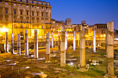 Rom, Trajansmärkte, Trajansforum am Abend, Latium, Italien