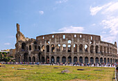 Rom, Kolosseum Außenansicht von Westen, Latium, Italien