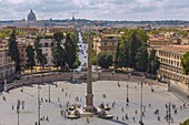 Rome, Piazza del Popolo, view from the panoramic terrace of Monte Pincio