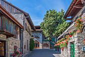 Gasse in Yvoire, Département Haute-Savoie, Auvergne-Rhône-Alpes, Frankreich