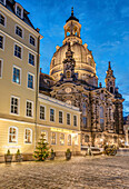 Coselpalais at the Frauenkirche Dresden at night, Saxony, Germany