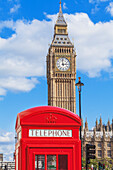 Big Ben and red phone box, London, England, UK