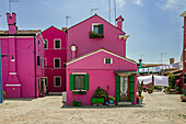 Bunte Häuser in Burano Venedig Italien