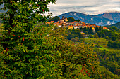 Alpine Village Breno with Mountain View in Ticino, Switzerland.