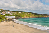 Porthmeor Beach from St.Ives, Cornwall, England, UK