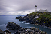 Fanad Head Lighthouse, Rocky Coast, Ballinacrik, Donegal, Ireland.