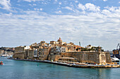 View of La Guardiola - Safe Haven Gardens with St Philip's Church in the background, Valletta, Malta, Europe