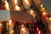 Sacrificial candles in the pilgrimage church of Notre Dame-de-la-Garde, Marseille, Bouches-du-Rhone, Provence-Alpes-Cote d'Azur, France, Marseille, Bouche-du-Rhone, Provence-Alpes-Cote d'Azur, France