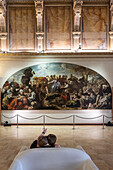 View of the painting by Domenico Fetti &#39;The Feeding of the Five Thousand'39; in the Doge's Palace of Mantua, Mantova, Lombardy, Italy, Italy, Europe