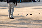 Boules players in the Hofgarten, Munich, Upper Bavaria, Bavaria, Germany, Europe