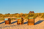 Beach chairs on the beach at Wustrow, Fischland-Darß-Zingst, Mecklenburg-West Pomerania, Germany