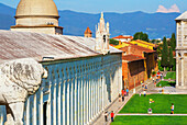 Campo dei Miracoli, top view, Pisa, Tuscany, Italy, Europe