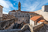 View of the Dominican Monastery from the city walls in Dubrovnik, Croatia