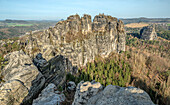 View from the Schrammsteinen in Saxon Switzerland, Saxony, Germany