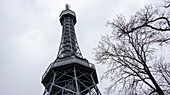 Observation tower on Mount Petřín (Czech: Petřínská rozhledna), imitation of the Eiffel Tower, Prague, Czech Republic