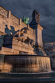 Fountain Fontana dell&#39;Adriatico at Monumento a Vittorio Emanuele II with equestrian statue of Victor Emmanuel II, Rome, Lazio, Italy, Europe