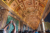 Fresken an der Decke in die Galerie der Landkarten, Vatikanisches Museum, Rom, Latium, Italien, Europa