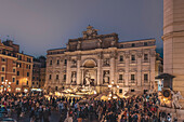 Tourists at the Trevi Fountain, Rome, Lazio, Italy, Europe