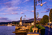 Port of Intra on Lake Maggiore in the morning light, Piedmont, Italy