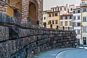 Mauer am Palazzo Pitti Renaissance-Palast im Florentiner Stadtteil Oltrarno, Florenz, Toskana, Italien, Europa