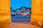 Blick vom Erfurter Rathaus auf den Fischmarkt, Erfurt, Thüringen, Deutschland