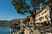 Lakeside village, Morcote, Lake Lugano, Lago di Lugano, Ticino, Switzerland