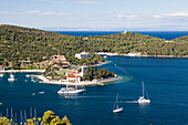 Bay of Vis town, Vis island, Mediterranean Sea, Croatia