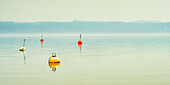 Zen am See, Lake Starnberg, buoys, Unterzeismering, Germany