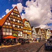 Half-timbered houses in the old town of Bad Salzuflen, Lippe district, North Rhine-Westphalia, Germany