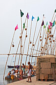 Gebetskörbe, Varanasi, Indien,