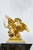 Gilt-bronze statue of Fame, winged horse, Pont Alexandre III, Paris , France