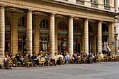 People at Cafe Bar Nemours, Place Colette, near the Louvre, Paris, France