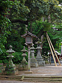 Steinlaterne Toro, Wald-Shinto-Schrein, Kashima Jingu, Japan