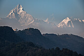 Machapuchare Mountain near Pokhara, Kaski, Nepal, Himalayas, Asia