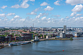 View from A&#39;DAM Tower on Amsterdam, Noord district, Amsterdam, North Holland, Netherlands