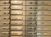 Bank Security Boxes with Key in Lugano, Ticino in Switzerland.