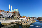 City panorama with Peterskirche, Neisse, Goerlitz, Saxony, Germany, Europe