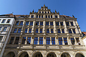 New Town Hall on the Untermarkt, administration building, facade, old town, Goerlitz, Saxony, Germany