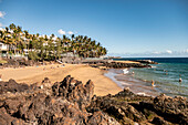 Playa Babi, Puerto del Carmen, Badestrand, Lanzarote, Kanarische Inseln, Kanaren, Spanien