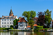 Häuserzeile am Binnenhafen, Glückstadt, Nordseeküste, Schleswig Holstein, Deutschland, Europa