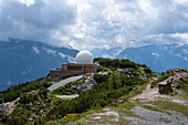 Observatory, Venet summit, E5 European long-distance hiking trail, Alpine crossing, Zams, Tyrol, Austria