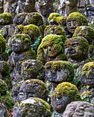 Rakan-Skulpturen im Arashiyama-Park, Kyoto, Japan, Asien