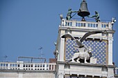 The top of the Clock Tower - Torre dell'Orologio -.Piazza di San Marco. Venezia,Veneto,Italy.