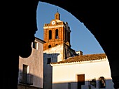 Our Lady of the Candelaria church fron The Small Square in Zafra. Badajoz. Spain. Europe.