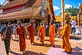 Monks in Wat Phra That Doi Suthep,Chiang Mai,Thailand.